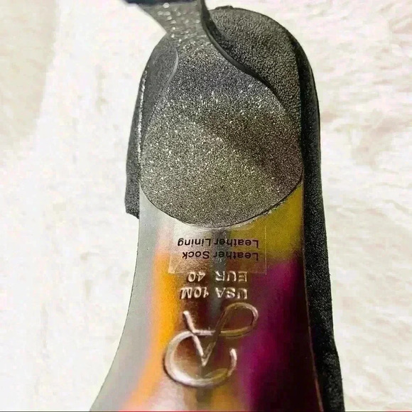 Adrianna Papell Gun Metal D’orsay Peep Toe Pumps 1950’s Pinup Heels Size 10M - Picture 10 of 12